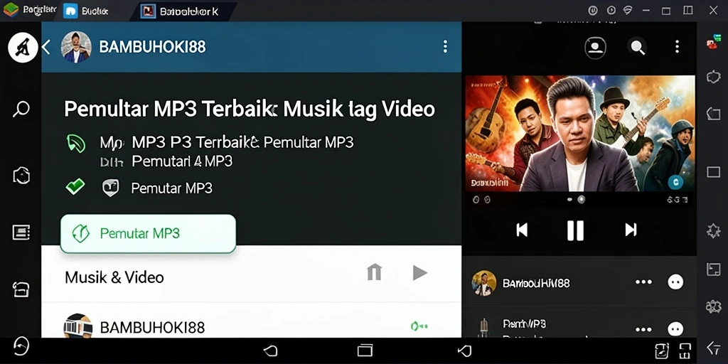 Tampilan antarmuka BAMBUHOKI88 saat memutar musik.