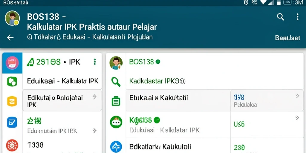 Tampilan antarmuka BOS138 yang sederhana dan intuitif untuk Kalkulator IPK.