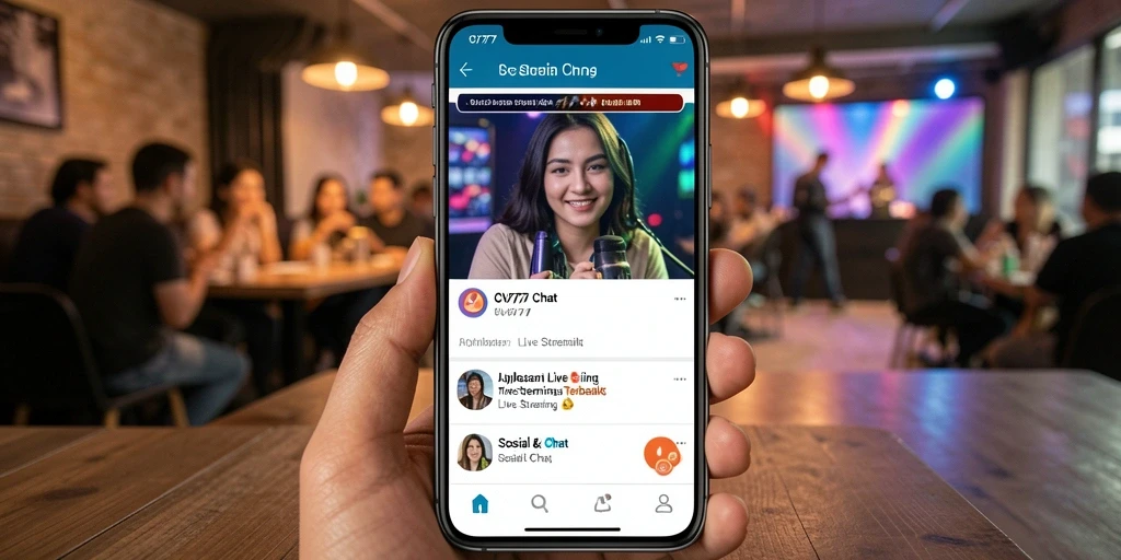 Tampilan antarmuka CV777 saat Live Streaming yang menarik dan interaktif.