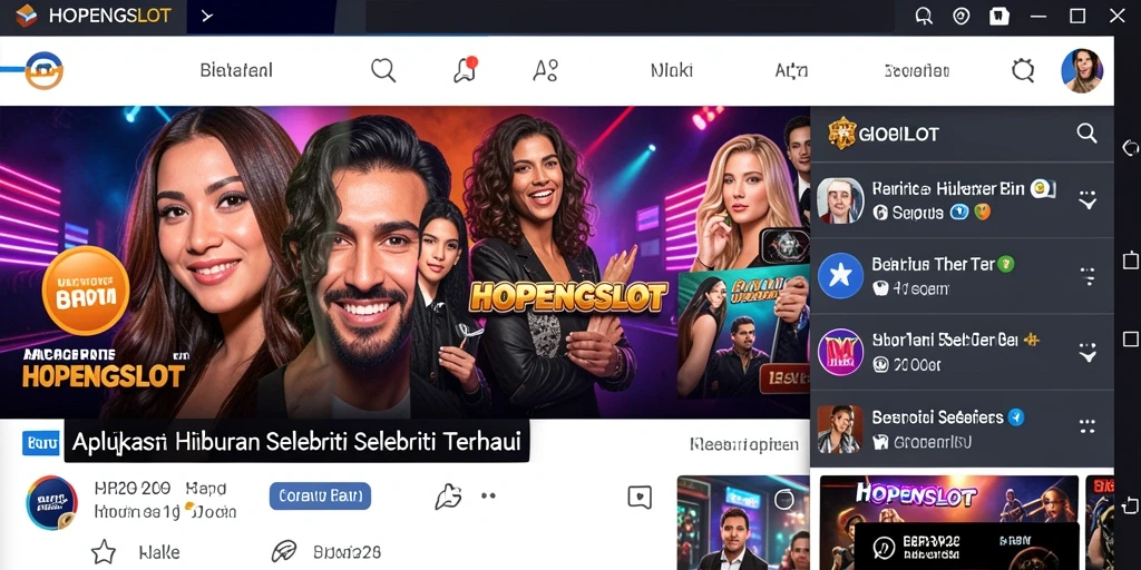 Antarmuka utama HOPENGSLOT menampilkan berita selebriti terbaru.