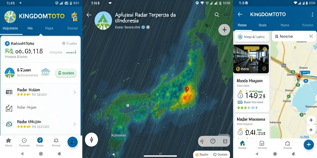 Antarmuka aplikasi KINGDOMTOTO menampilkan fungsi Radar Hujan dengan jelas.