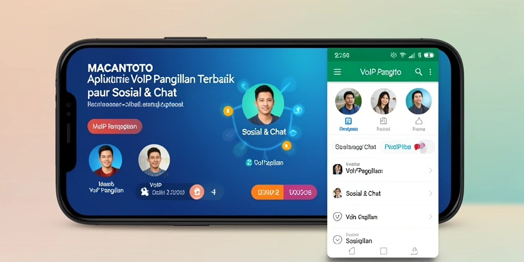Tampilan antarmuka aplikasi MACANTOTO untuk VoIP Panggilan.