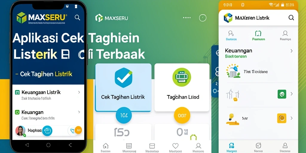 Tampilan antarmuka aplikasi MAXSERU untuk cek tagihan listrik.