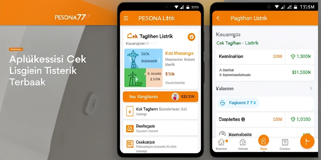 Screenshot PESONA77 menampilkan antarmuka cek tagihan listrik yang sederhana dan jelas.