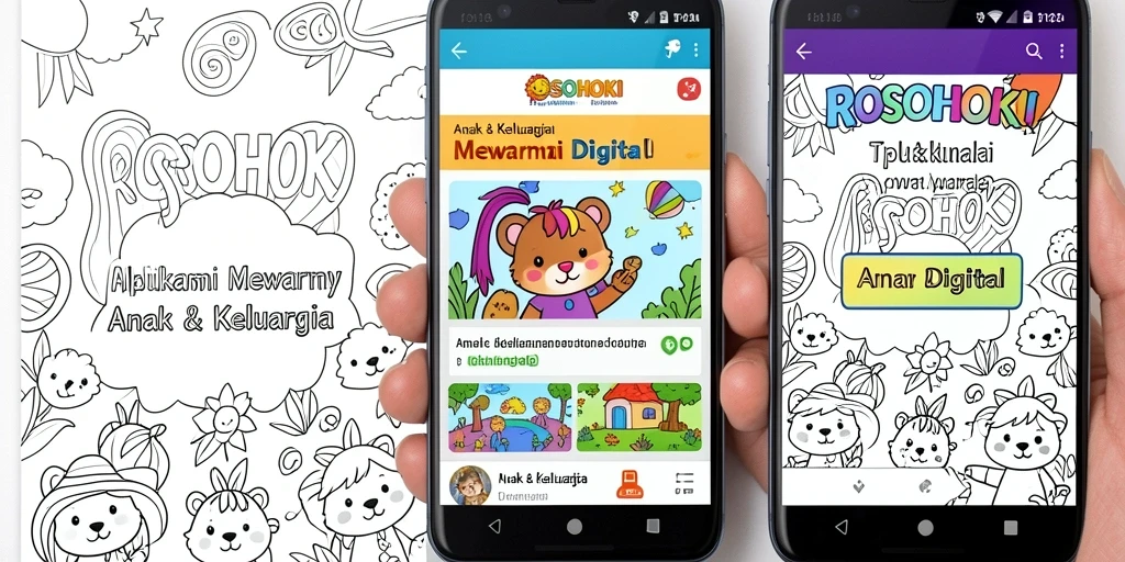 Antarmuka aplikasi ROSOHOKI untuk mewarnai digital.