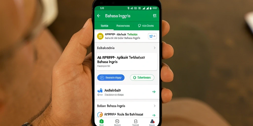 Tampilan antarmuka intuitif dari aplikasi RPRPRP untuk belajar Bahasa Inggris.