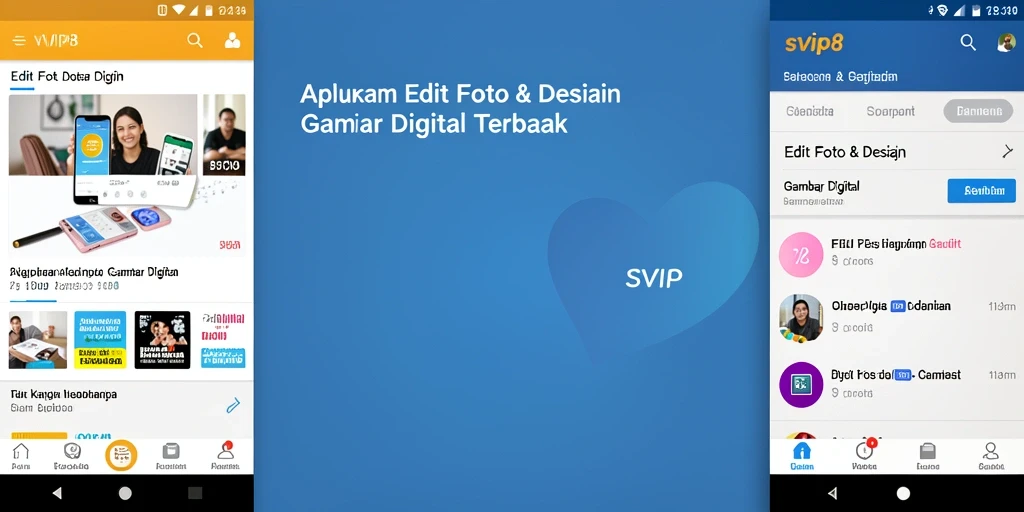 Antarmuka SVIP8 dengan alat edit foto yang lengkap.