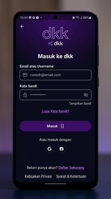 Masuk Akun DKK untuk Pengguna Android